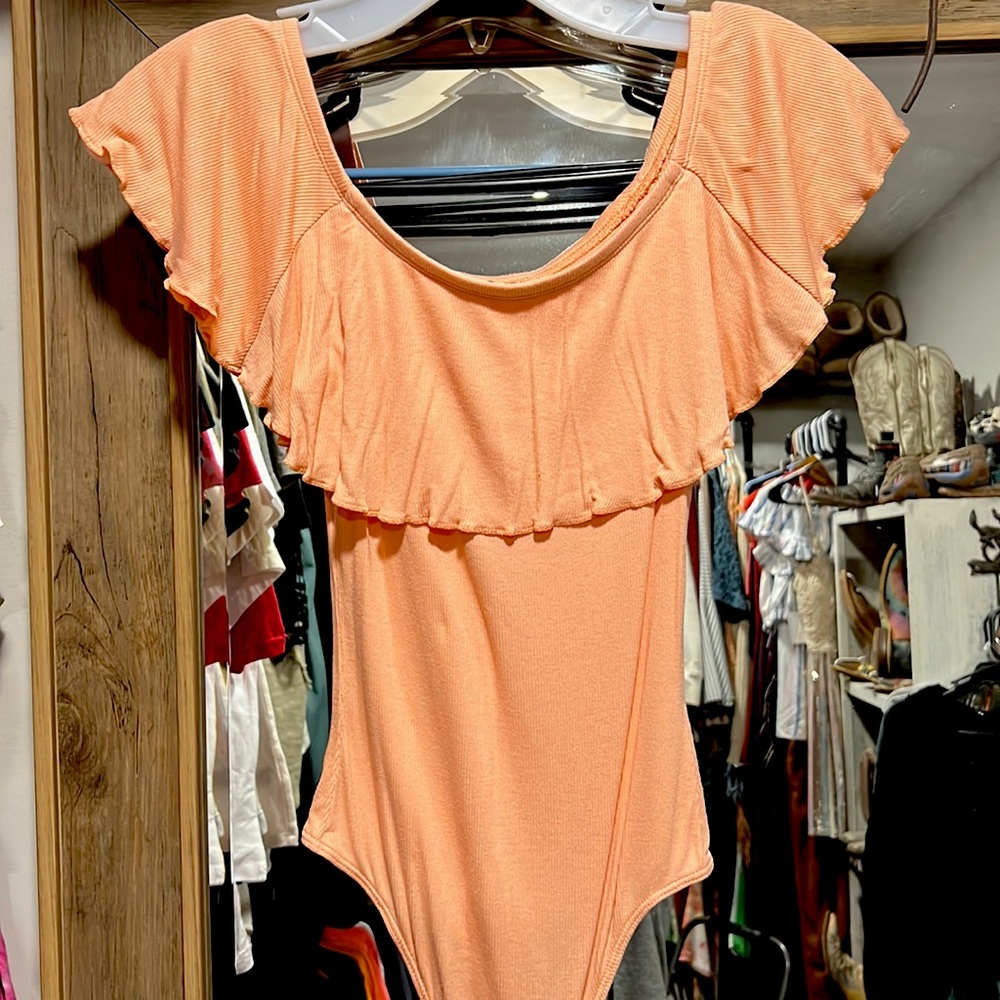 Express coral bodysuit
